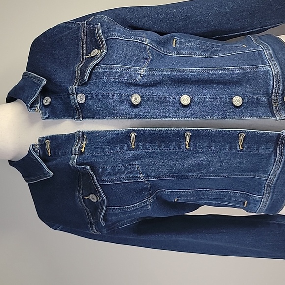 JUDY BLUE DARK BLUE DENIM JACKET SIZE LARGE - Picture 2 of 13